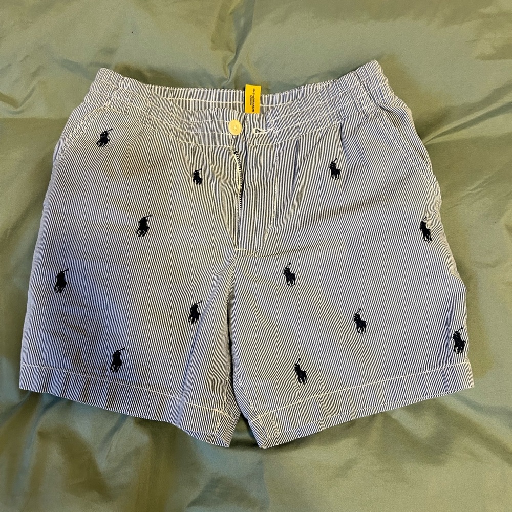 Polo by Ralph Lauren Pinstripe Shorts with Embroidered Logo